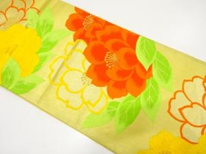 アンティーク　花模様織り出し袋帯（材料）